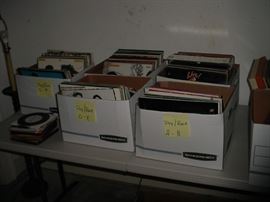 Boxes of vintage rock albums...some truly great collectible ones