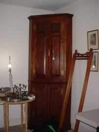 Great 1800's corner cabinet..plus oak screen panel holder