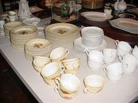 One of the many sets of china dinnerware 