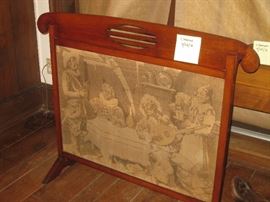 Beautiful vintage tapestry firescreen