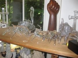 Collection of Frabel glass art items