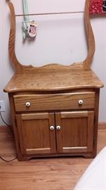 oak dry sink with storage