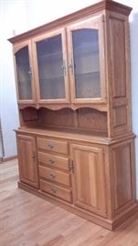oak 2 pc hutch