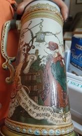 Mettlach 2.4L #2065 Councilman and Barmaid Etched Beer Stein 14 1/2" METTLACH 2065 STEIN