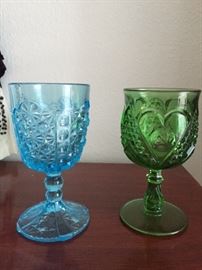 blue and green goblets