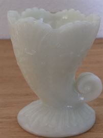 milk glass opalescent cornucopia