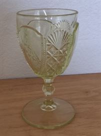 vaseline glass goblet