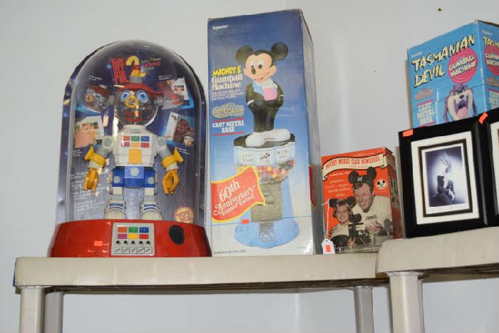 Electronic Robot Store Display, Mickey 60th Anniversary Gumball, Mouseketeers Newsreel,  Tasmanian Devil, Bug Fossil Watches
