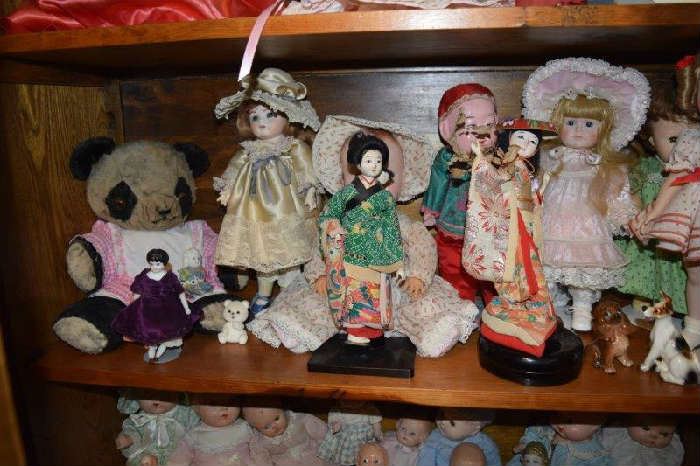 Oriental-Asian Dolls, Antique Dolls, one antique bear not included