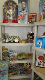 Mousekeeters more, Robot, Mickey Gum Ball, Disney Clocks, Mickey Lights, Games, Toy Cars, Donald Duck, More