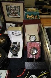 Mickey Mouse Pocket Watch, Popeye, Wrist Watches and More