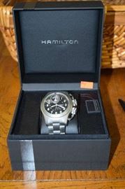 Hamilton Watch #4- 25 Jewel 45 MM, Titanium, Divers Watch WR 200M, #97460 See Through Back, Sapphire crystal