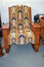 Two Identical Oak Mission Type Rockers