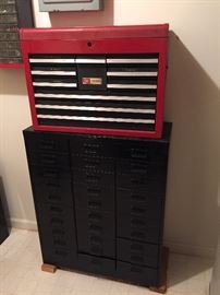Craftsman tool box  (in EXCELLENT condition) and storage cabinet 