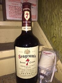 Vintage 1 gallon of Seagrams 7 unopened with pump