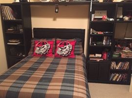 Full size bed, mattress & box spring, with storage. Seldom used.