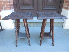 pair carved stands