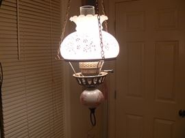 Antique hanging lamp with intricate details