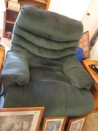 blue cord recliner chair