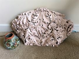 This piece is Awesome  Carved Oak Pediment