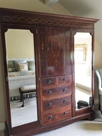 Beautiful Wardrobe Dresser With Inlaid Wood Motif