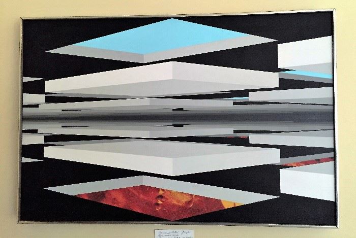 American Artist Joseph Ramsauer  Oil Painting signed and dated on back circa 1978 "the Seventh Beginning"