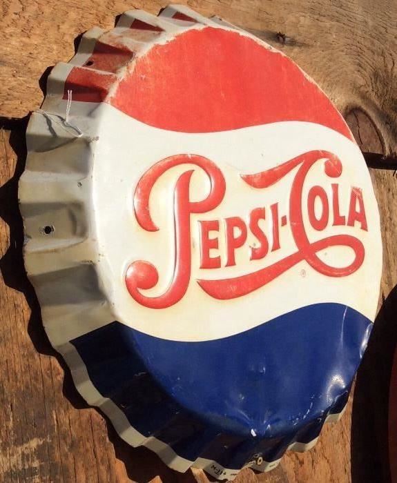 20" Pepsi Cap by Stout Manufacturers, Original 1950's Green Backside