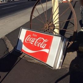 Large Fluorescent Diner Sign with molded plastic lens 