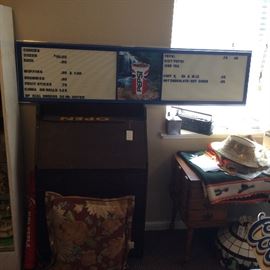 Large 60's to 70's Menu Board 