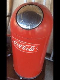 Coca Cola Waste can Believed to be a Prototype, Made by Bennet Manufacturing. Bennett was founded 1908 and still in business today. We've found no evidence that this can was mass produced