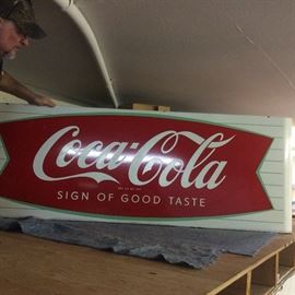 Lot # 138   1950's Fishtail sign 5' almost mint