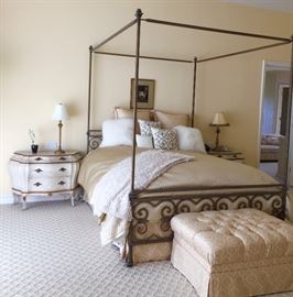 Kreiss bedroom suite,  Beautiful neutral cream silks and damasks 