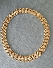 Heavy gold link necklace.  These are always so beautiful to own. 