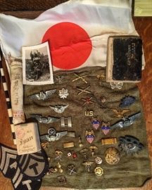 World War II  soldier insignia's lots of sterling silver wings.