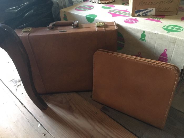 Antique Leather briefcase and luggage 