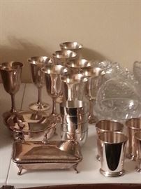 Sterling Silver Goblets,pewter and silverplate julep cups