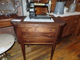 White Rotary Sewing Machine and Cabinet
