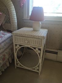 white wicker bedroom set.. nightstand