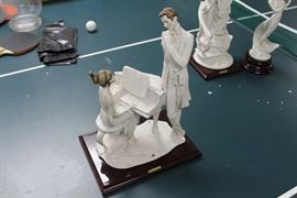 GIUSEPPE ARMANI PORCELAIN FIGURINE GROUP OF MAN AND WOMEN AT THE PIANO 1987