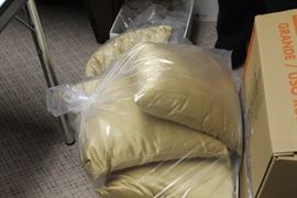 pillows used once... gold color