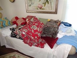 Coordinating bed spread, comforters, pillows...