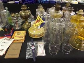 collectibles - hurricane lamps - western stoneware - bubble gum & peanut dispenser - scouting patches & books - US Air Core back pack - & other unique pieces