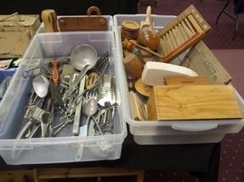 vintage & antique kitchen supplies - MO state park patches - insulators - 6 Juice O Matic's -