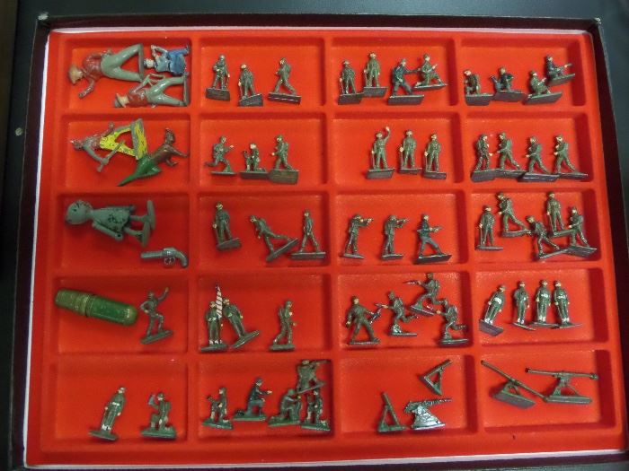 vintage miniature metal army soldiers 