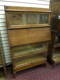 vintage Macey library / legal stack shelf solid oak 