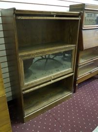 vintage oak library cabinet 