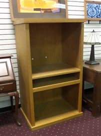 one piece oak TV entertainment center 