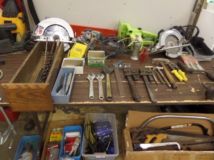 hand tools - garage fix it stuff - lawn & garden - power tools - fishing - camping  & etc. 