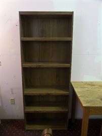 book shelf 6' x 28" there are two of these and there are two lighter colored book shelves 7" tall x 28 not shown 