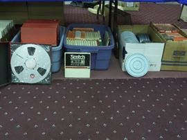 Scotch - Ampex - TDK - Teac - Maxell & other 10" metal reels some new in the box - some have recordings - some empty reels - there is an arsenal of 7" reels some metal & some new in the box - plus vintage metal can's 7" reels 